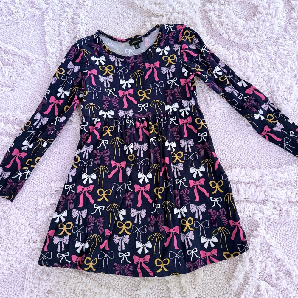 Playful Bow Pattern Dress